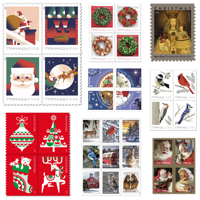 All USPS Christmas Forever Stamps