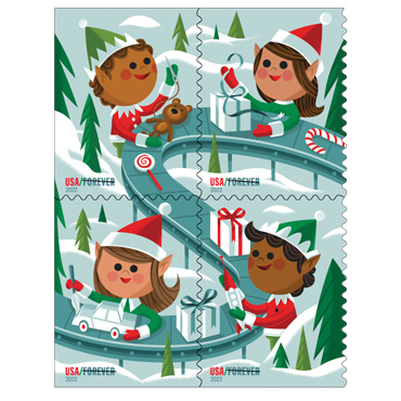 Holiday Elves Christmas Stamps