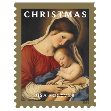 Madonna and Child Religious Christmas Stamps