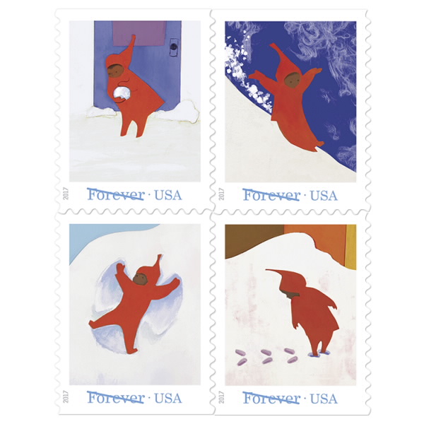 Snowy Day Postage Stamps