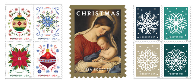 Christmas Stamps (USPS Postage Stamps for Holiday Mail)