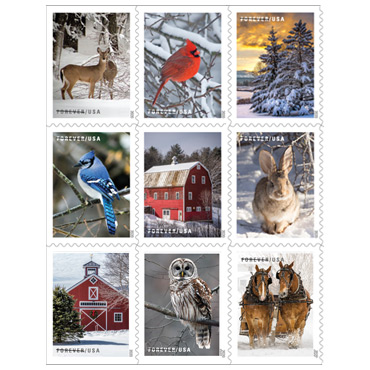 Winter Scenes Postage Stamps